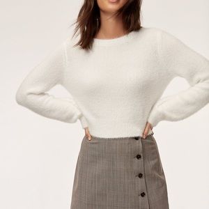Aritzia Sunday Best Ramona Cropped Fuzzy Sweater